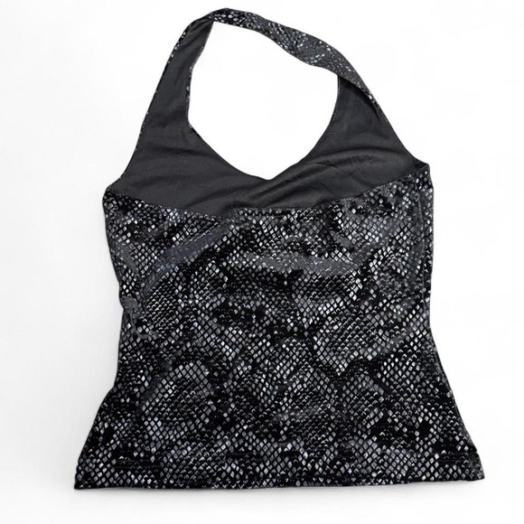 Grunge Y2K Faux Snake Skin Halter 2000s Party Top Alt Punk Goth - Picture 3 of 4